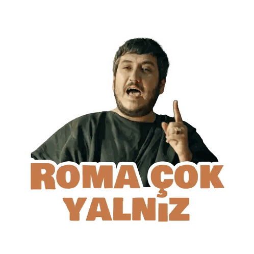 Man With Beard Pointing Up Romacok Yalniz Sticker