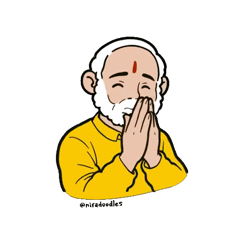 Man With Beard Praying Sticker