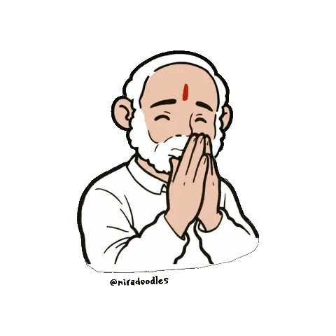 Man With Beard Praying Sticker