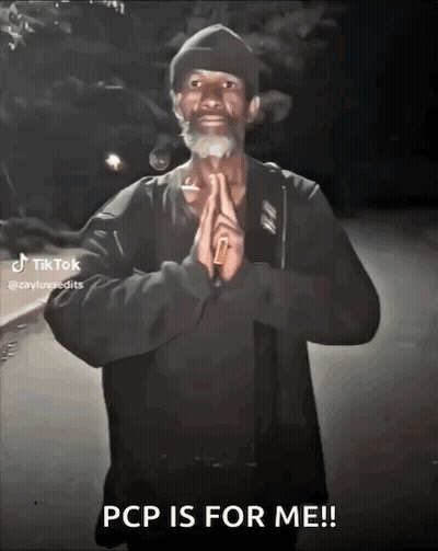 Man With Beard Praying Says PCP Is For Me GIF