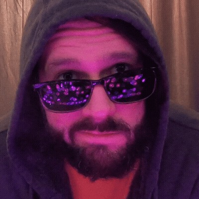 Man With Beard Purple Sunglasses Hoodie GIF