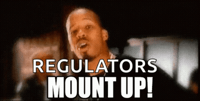 Man With Beard Regulators Mount Up GIF