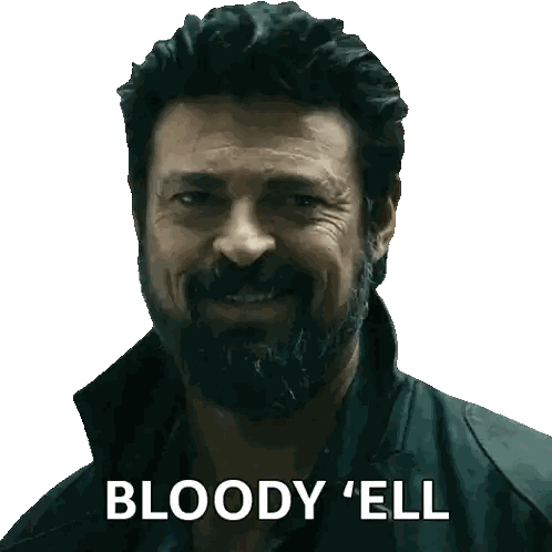 Man With Beard Saying Bloody Ell Sticker