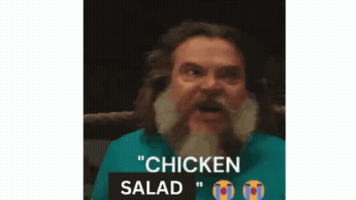 Man With Beard Saying Chicken Salad GIF
