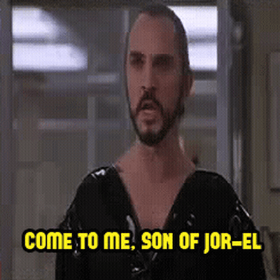 Man with Beard Saying Come to Me Son of Jor-El