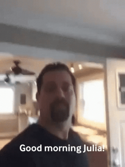Man With Beard Saying Good Morning Julia GIF