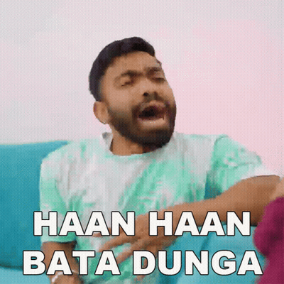 Man With Beard Saying Haan Haan Bata Dunga GIF