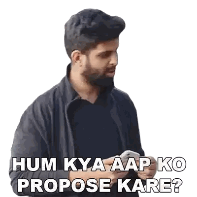 Man With Beard Saying Hum Kya Aap Ko Propose Kare Sticker