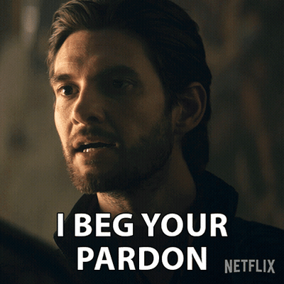 Man With Beard Saying I Beg Your Pardon Netflix Poster GIF
