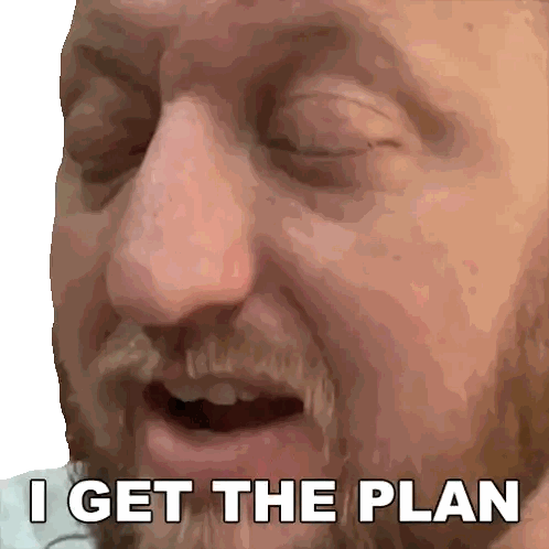 Man With Beard Saying I Get The Plan Sticker