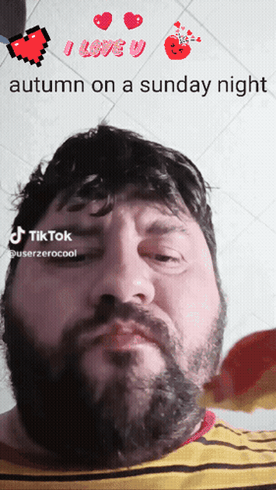 Man With Beard Saying I Love U Autumn GIF