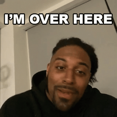Man With Beard Saying I'm Over Here GIF