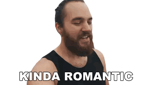Man With Beard Saying Kinda Romantic Sticker