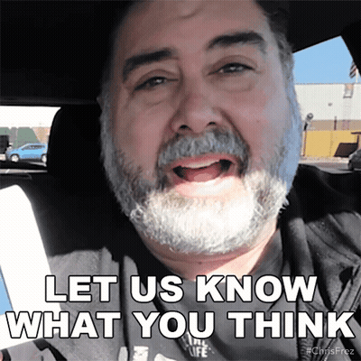 Man With Beard Saying Let Us Know What You Think GIF