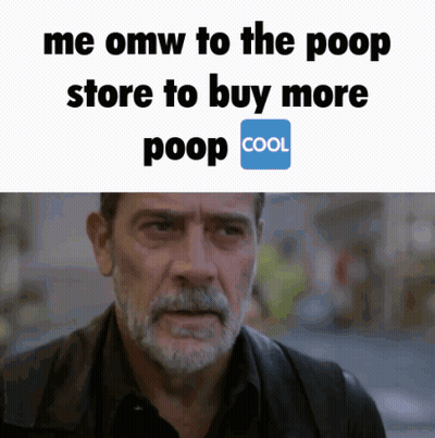 Man With Beard Saying Me Omw To Poop Store GIF