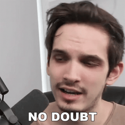 Man With Beard Saying No Doubt GIF