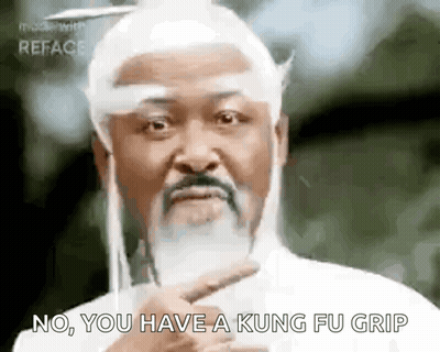 Man With Beard Saying No You Have a Kung Fu Grip