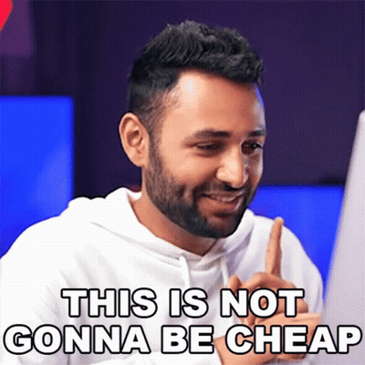 Man With Beard Saying Not Cheap GIF