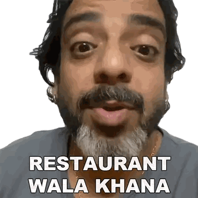 Man With Beard Saying Restaurant Wala Khana Sticker