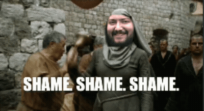 Man With Beard Saying Shame GIF