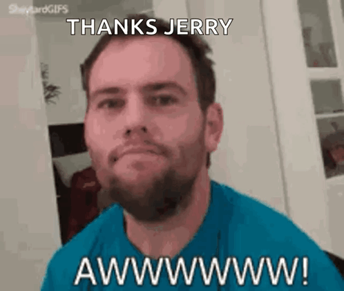 Man With Beard Saying Thanks Jerry GIF
