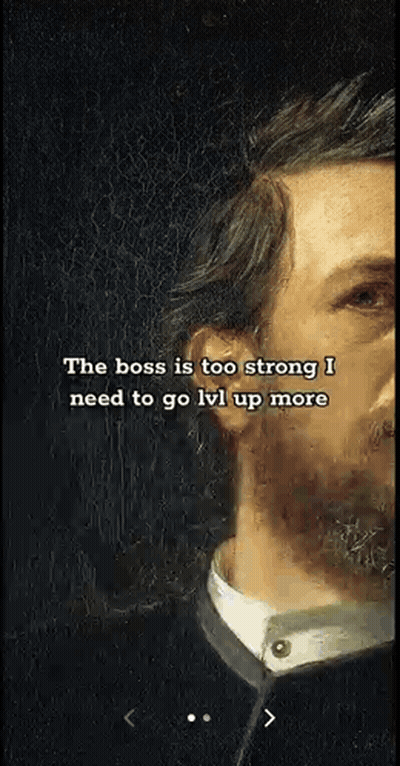 Man With Beard Saying The Boss Is Too Strong I Need To Go Lvl Up More GIF