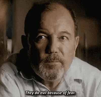 Man With Beard Saying They Do Evil Because Of Fear GIF