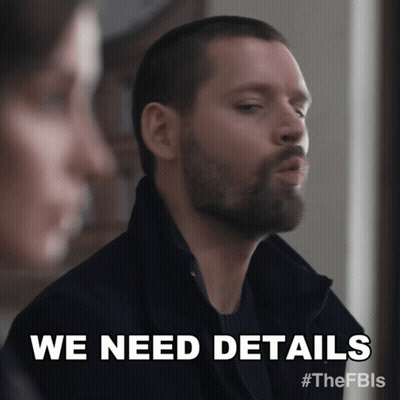 Man With Beard Saying We Need Details GIF