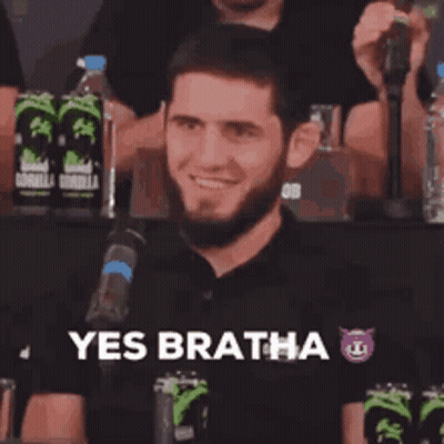 Man With Beard Saying Yes Bratha At Microphone GIF