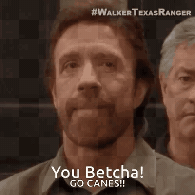 Man With Beard Saying You Betcha Go Canes GIF