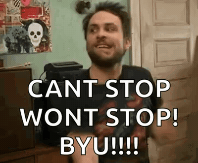 Man With Beard Says Cant Stop Wont Stop BYU GIF
