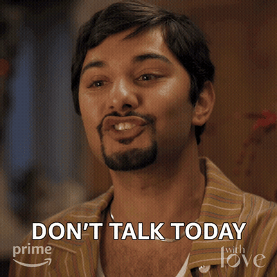 Man With Beard Says Don't Talk Today GIF