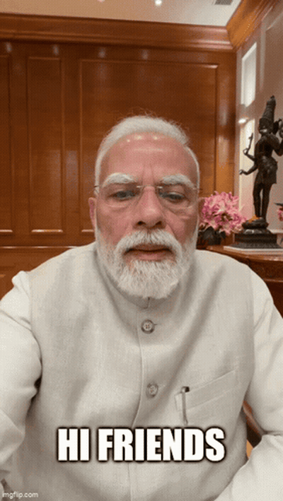 Man With Beard Says Hi Friends GIF