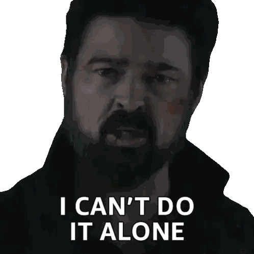 Man With Beard Says I Can't Do It Alone Sticker