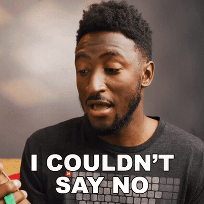 Man With Beard Says I Couldn't Say No In Front Of Keyboard GIF
