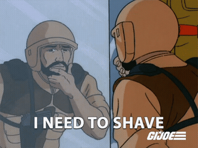 Man With Beard Says I Need To Shave GI Joe GIF