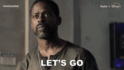 Man With Beard Says Let's Go Watching Paradise On Hulu GIF