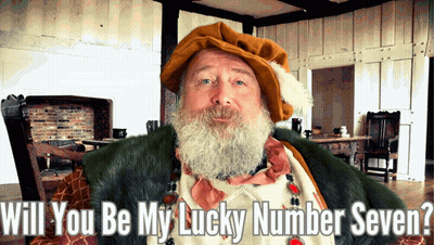Man With Beard Says Will You Be My Lucky Number Seven GIF