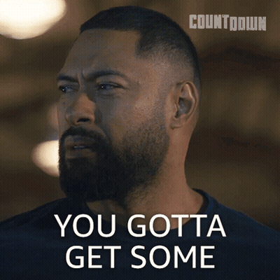 Man With Beard Says You Gotta Get Some In Front Of Countdown Logo GIF