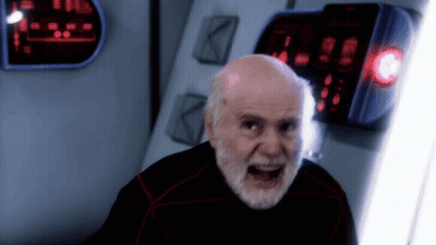 Man With Beard Screaming At Red Emergency Light GIF