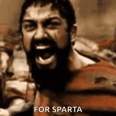Man With Beard Screaming For Sparta GIF