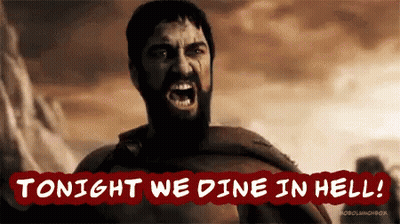 Man With Beard Screaming Tonight We Dine In Hell GIF