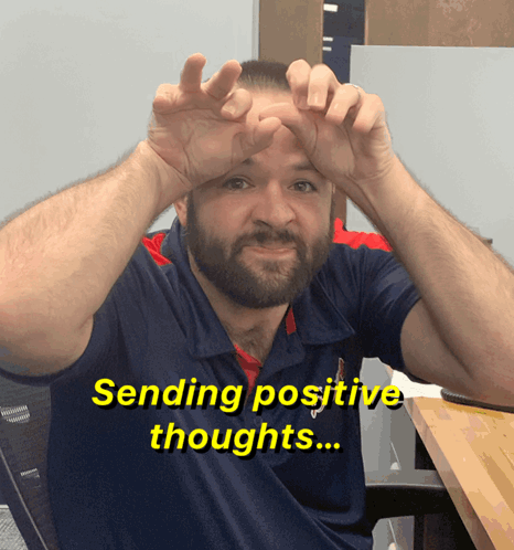 Man With Beard Sending Positive Thoughts GIF