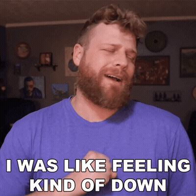 Man With Beard Singing Feeling Down GIF