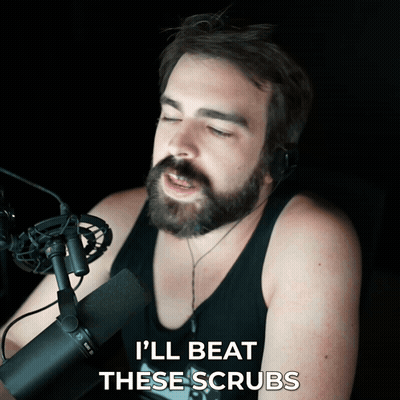 Man With Beard Singing I'll Beat These Scrubs GIF