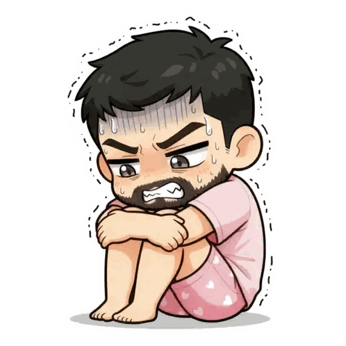 Man With Beard Sitting Down Sticker