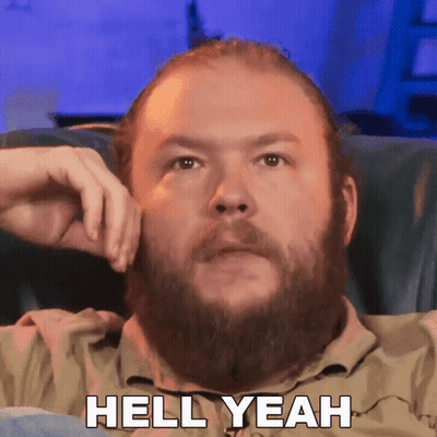 Man With Beard Sitting In Chair Hell Yeah GIF