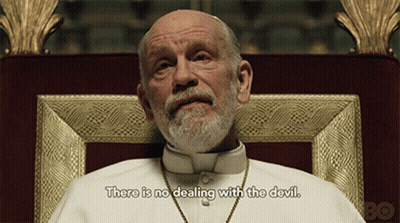 Man With Beard Sitting In Chair There Is No Dealing With The Devil GIF