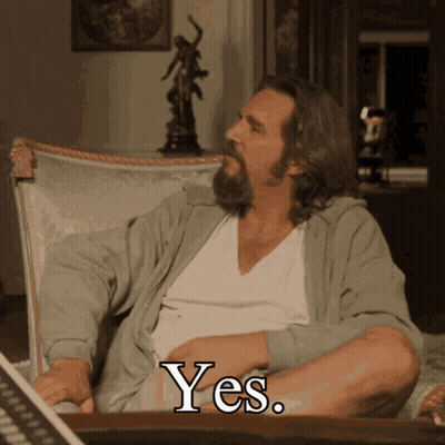 Man With Beard Sitting In Chair Yes GIF