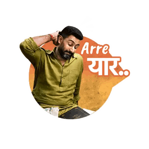 Man With Beard Sitting In Front Of Arre Ya Sign Sticker